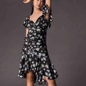 Anthropologie Sweetheart Ruched Drop Waist Dress Size Small